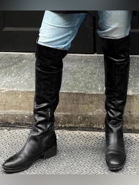 Vince Camuto Wide Calf Tall Black Leather Riding Boots NWT Size 7 Jorshie2